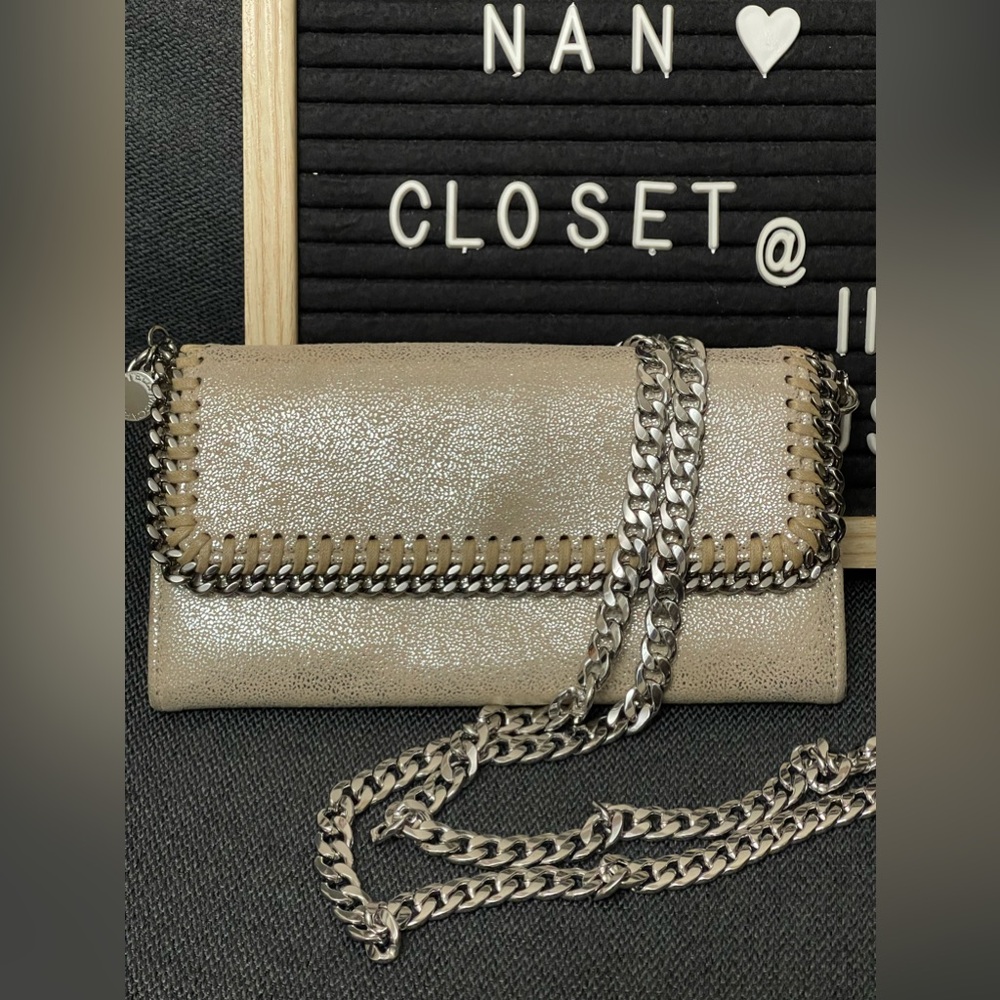Shaggy Deer Falabella Wallet beige Stella McCartney  with removable chain